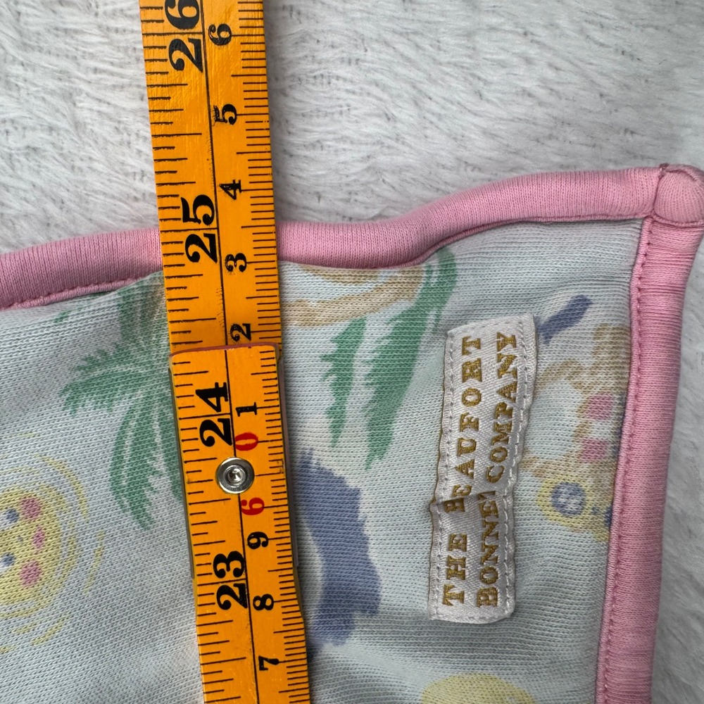 The Beaufort Bonnet Company Bath Towel NS Blue Pink Beach Print Pima - Picture 7 of 11